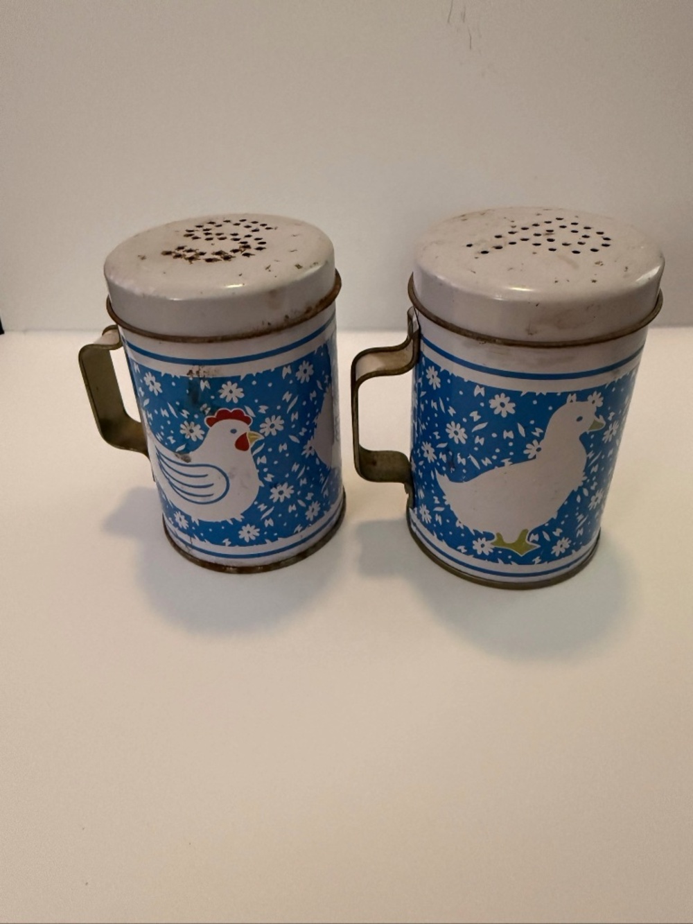 Vintage Tin Chicken and Duck Shakers